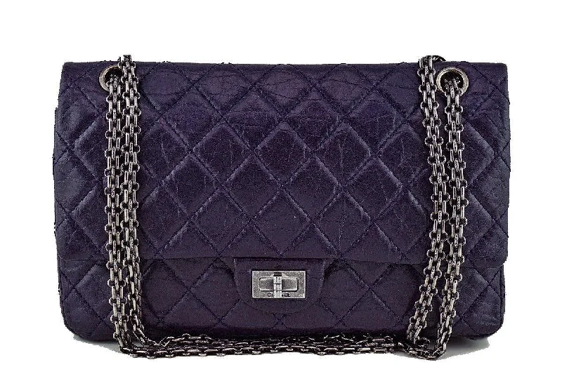 Chanel Dark Purple Distressed Calf 226 Classic Reissue 2.55 Flap Bag