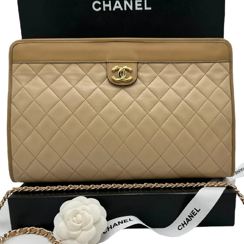 CHANEL Lambskin French Frame Clutch