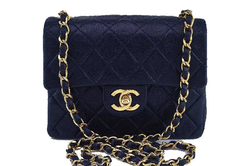 Chanel Navy Blue Classic Quilted Square Mini 2.55 Flap Bag