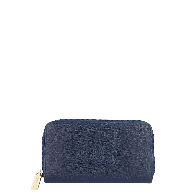 CC Timeless Zip Around Caviar Leather Wallet