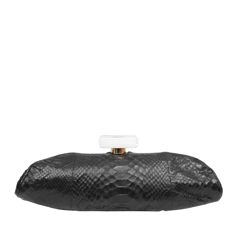 Chanel Python Clutch w/ Cast Resin Top