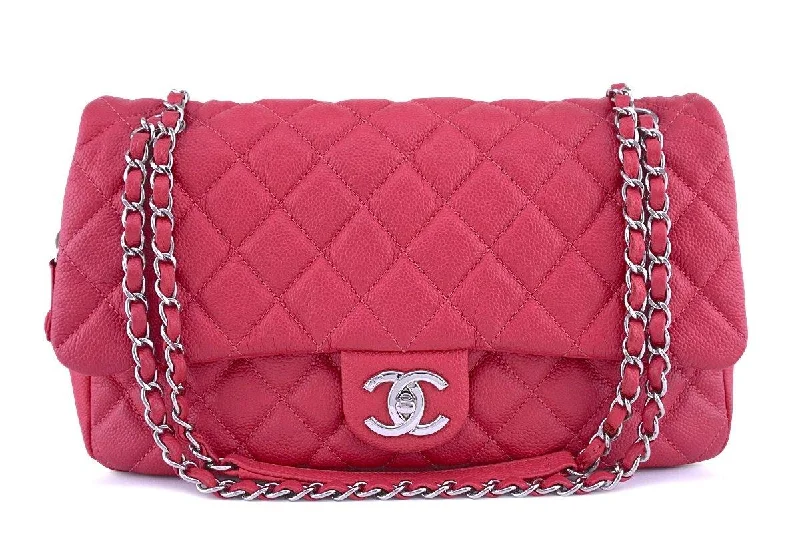 Chanel Rose Pink Caviar Jumbo Classic Easy Flap Bag