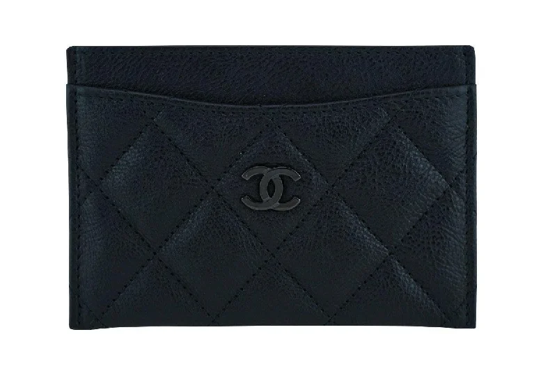 Chanel So Black Slim Card Holder Case Wallet Bag