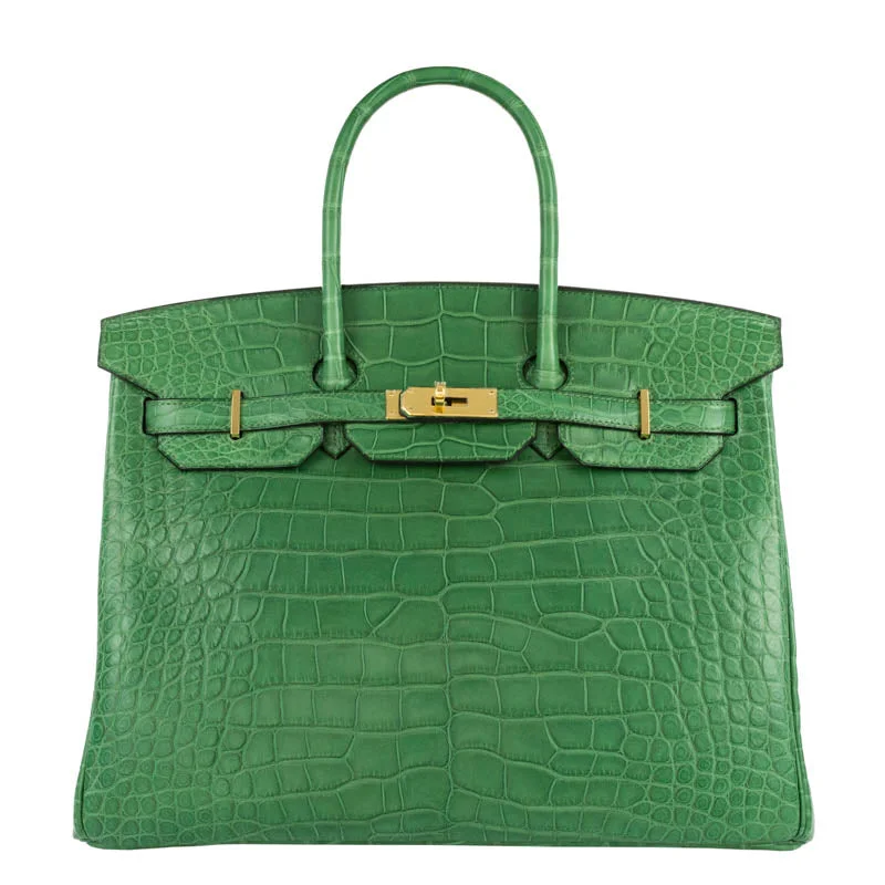 Hermès 35cm Birkin Cactus Matte Alligator GHW