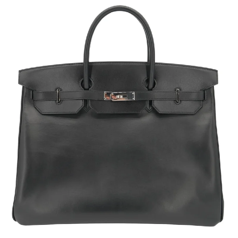 Hermès 40cm Birkin Black Box Calf Leather Palladium Hardware