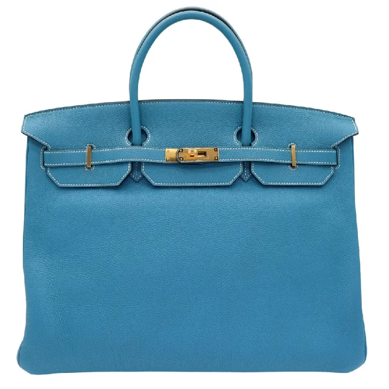 Hermès 40cm Birkin Bleu Jean Togo Leather Gold Hardware