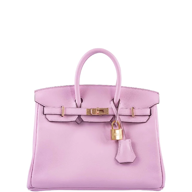 Hermès Birkin 25 Mauve Sylvestre Swift Rose Gold Hardware