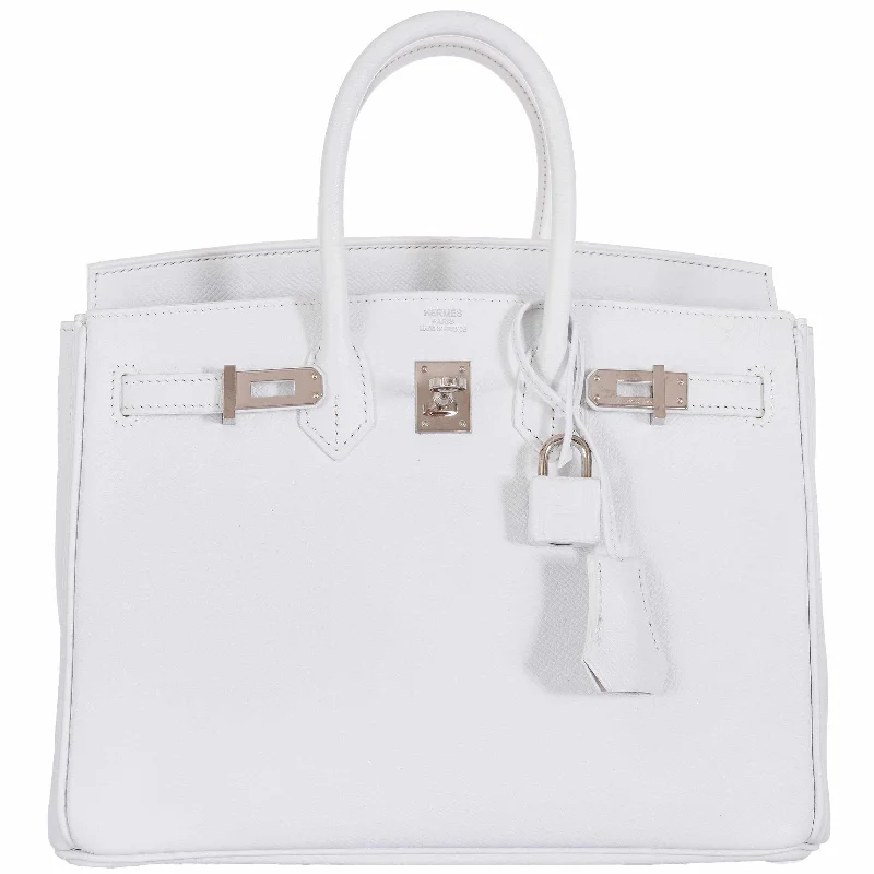 Hermès Birkin 25 White Epsom Palladium Hardware