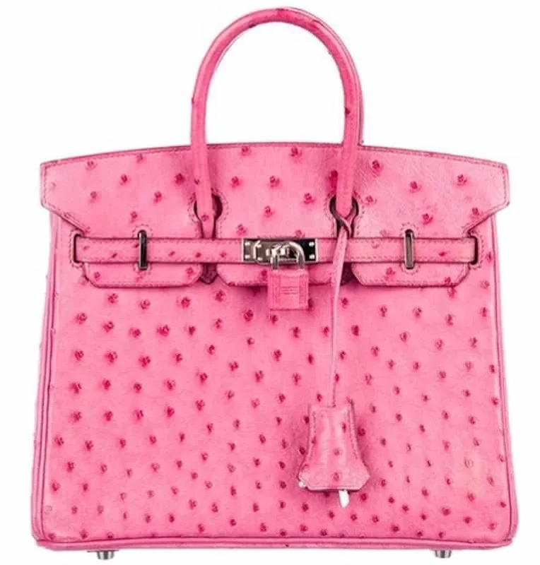 Hermès Birkin 25 Fuchsia Ostrich Palladium hardware