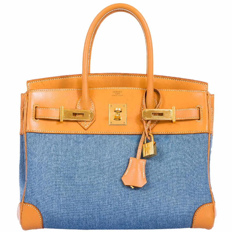 Hermès Birkin 30 Denim & Vache Naturelle Gold Hardware - Limited Edition