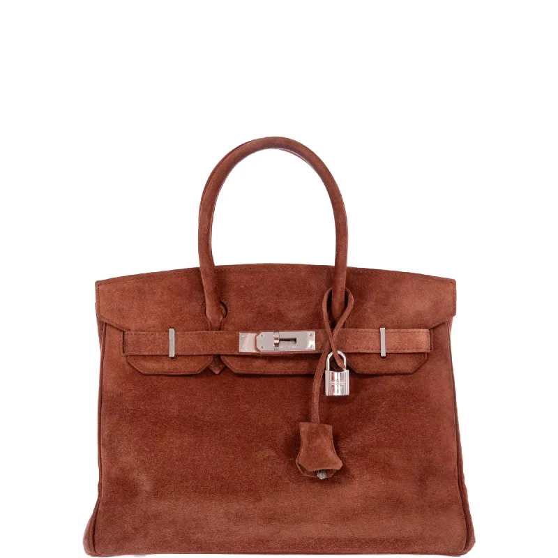 Hermès Birkin 30 Fauve Doblis Suede Palladium Hardware