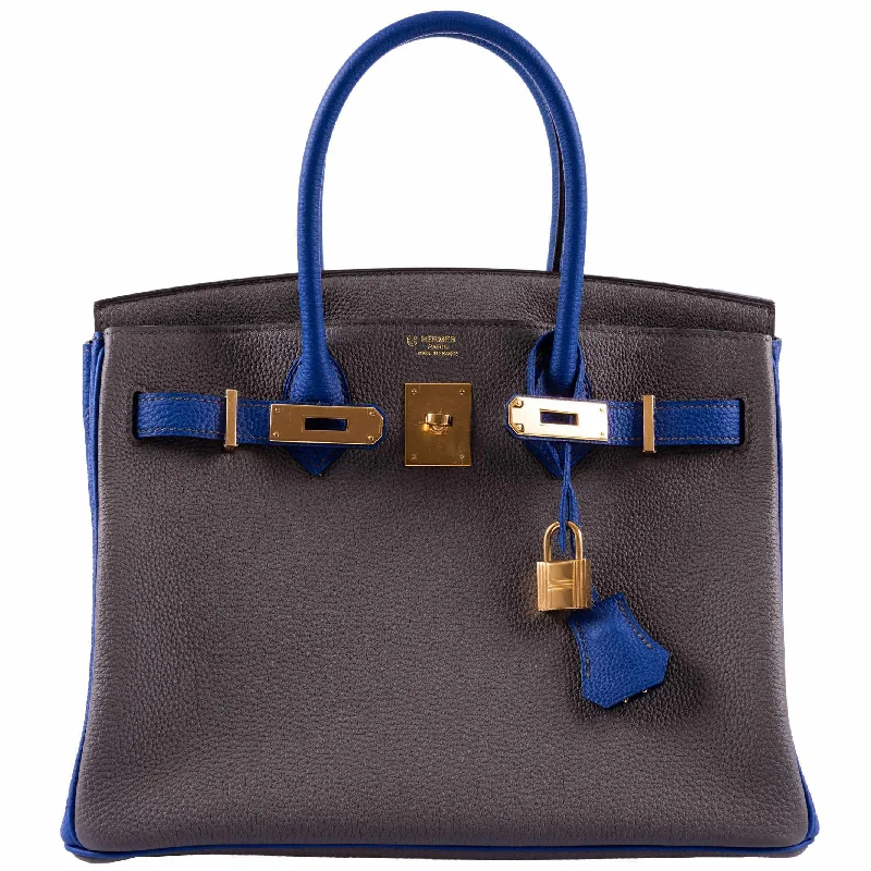 Hermès Birkin 30 HSS Etain And Blue Electric Togo Gold Hardware