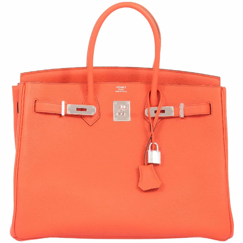 Hermès Birkin 35 Orange Poppy Clemence Palladium Hardware