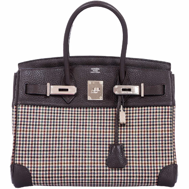 Hermès Birkin 30 Togo And Plaid Wool Lainage - Rare Runway Bag