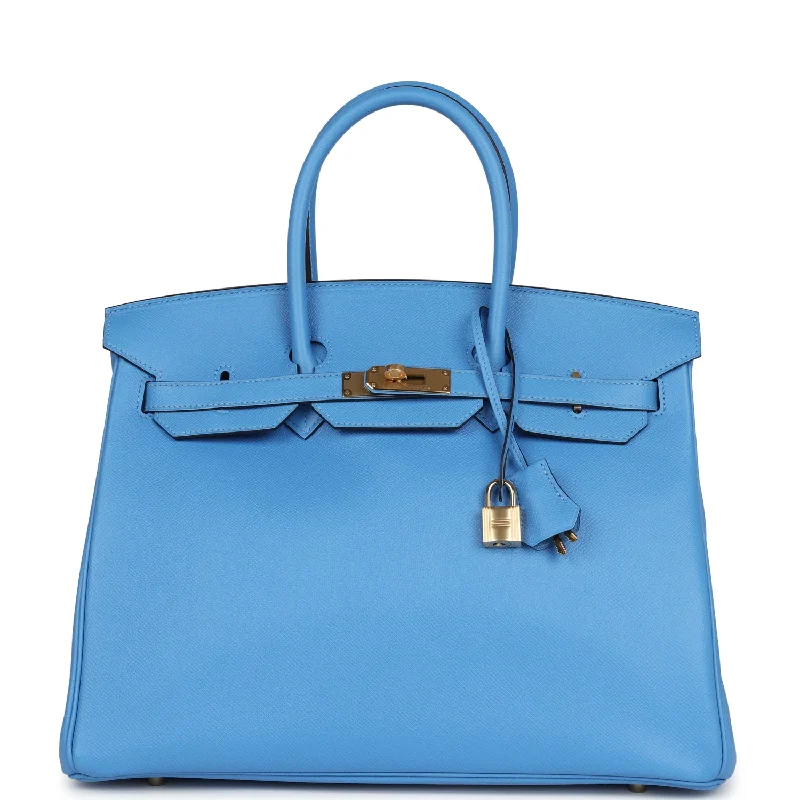 Hermes Birkin 35 Bleu Paradise Epsom Gold Hardware