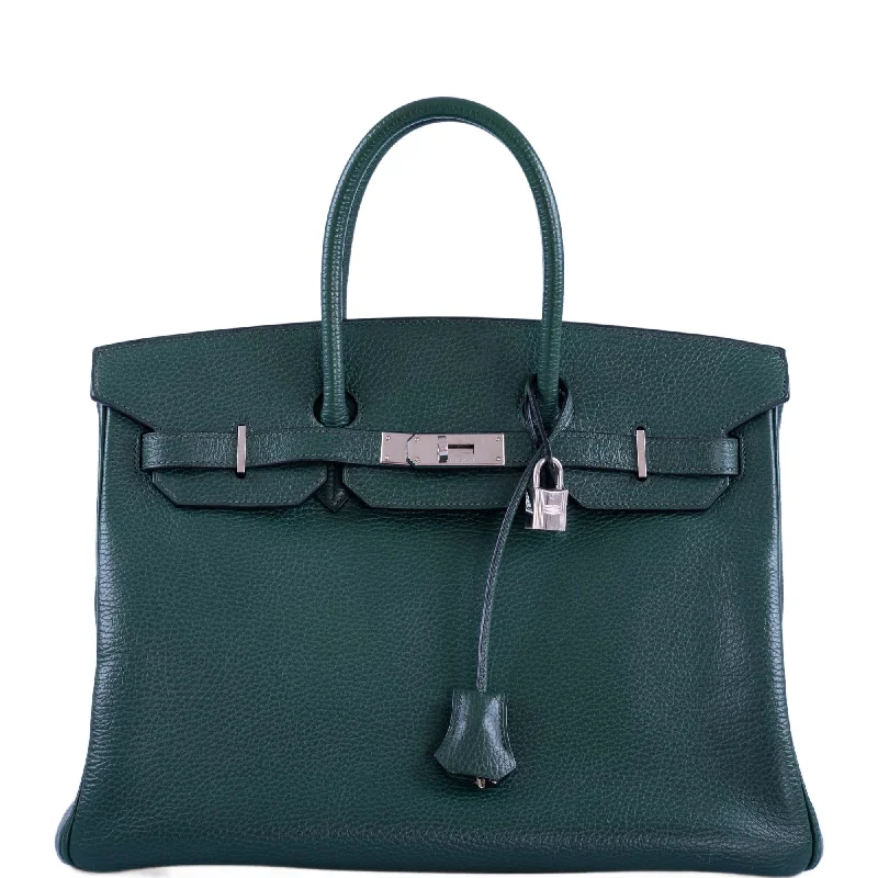 Hermès Birkin 35 Vert Fonce Ardenne Palladium Hardware