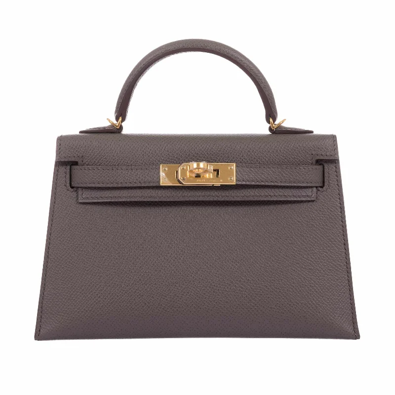 Hermès Kelly 20 Etain Epsom Gold Hardware