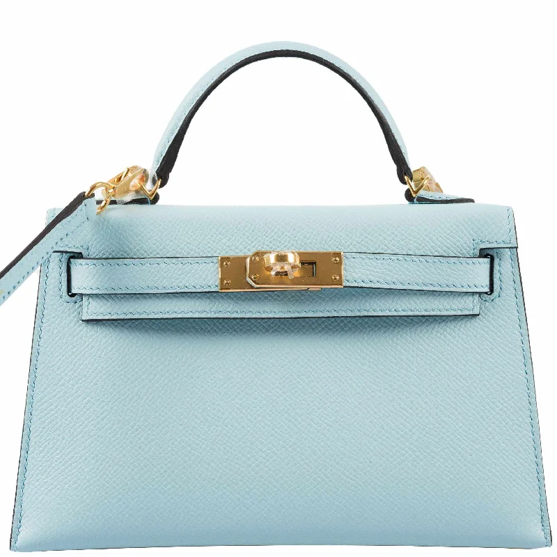 Hermès Kelly 20 Mini II Sellier Bleu Zephyr Epsom Gold Hardware