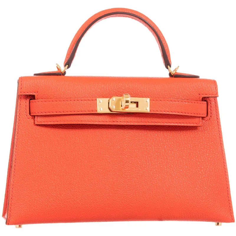 Hermès Kelly 20 Poppy Orange Chevre Gold Hardware