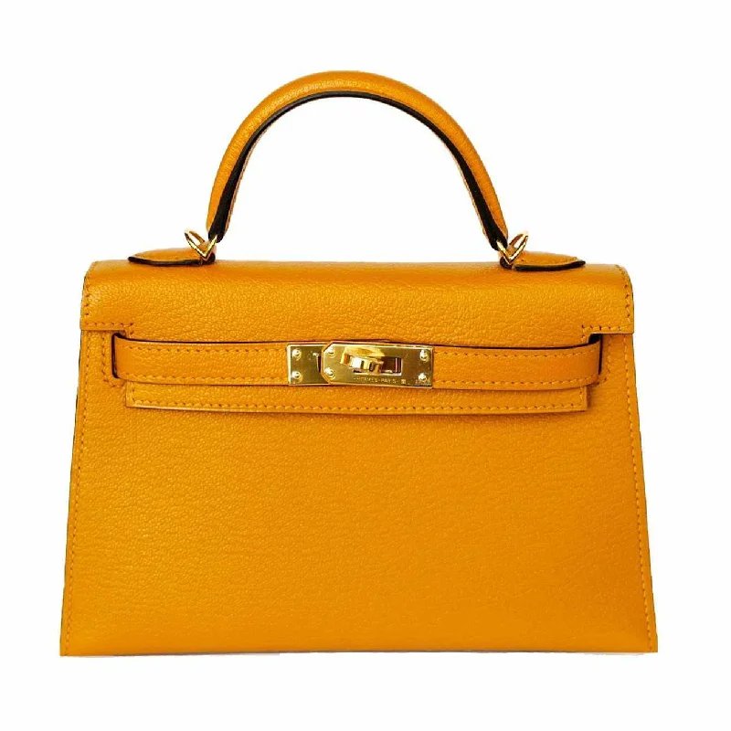 Hermès Kelly 20 Sellier Moutarde Chevre Mysore Gold Hardware