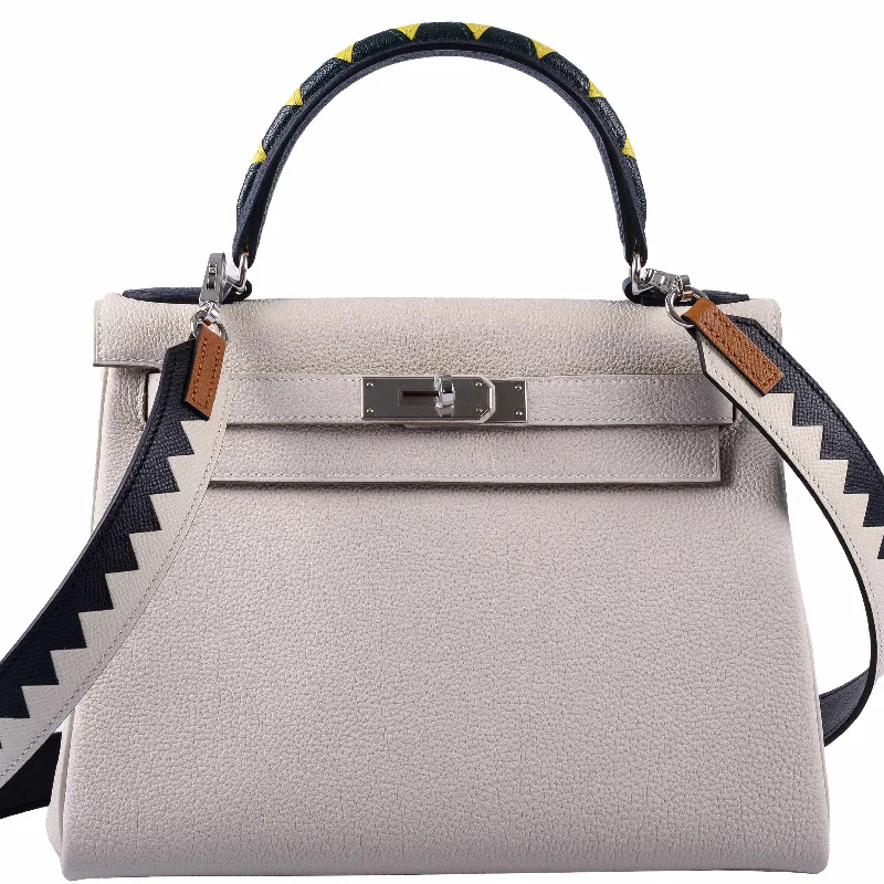 Hermès Kelly 28 HSS Retourne Au Galop Beton & Multicolor Togo Palladium Hardware - 2019