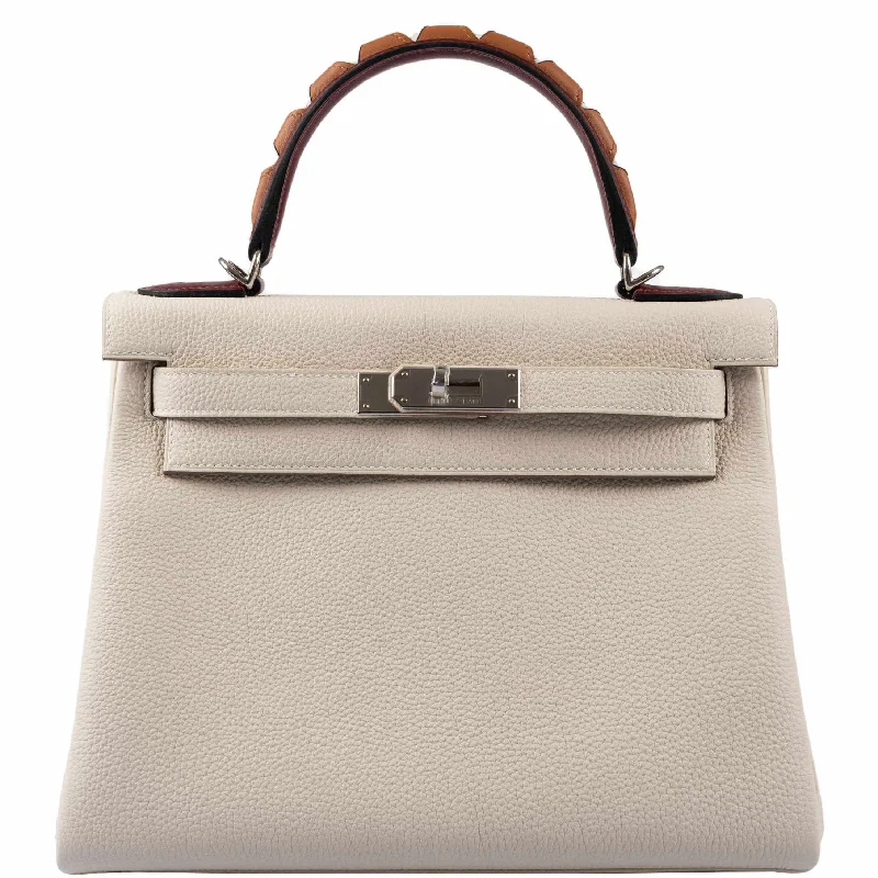 Hermès Kelly 28 Retourne HSS Au Galop Craie Togo Palladium Hardware - Limited