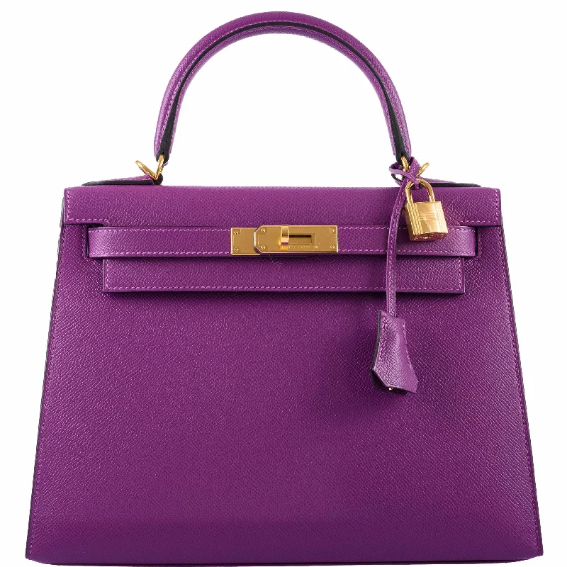 Hermès Kelly 28 Sellier Anemone Epsom Gold Hardware - 2019, D