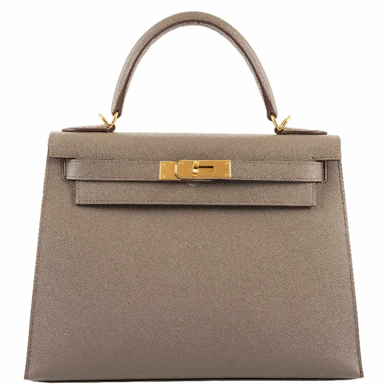 Hermès Kelly 28 Sellier Etain Epsom Gold Hardware - 2019