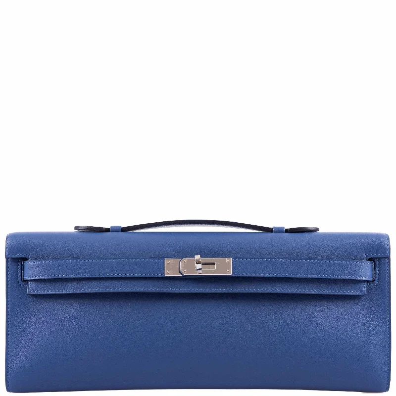 Hermès Kelly Cut Blue Brighton Swift Palladium Hardware