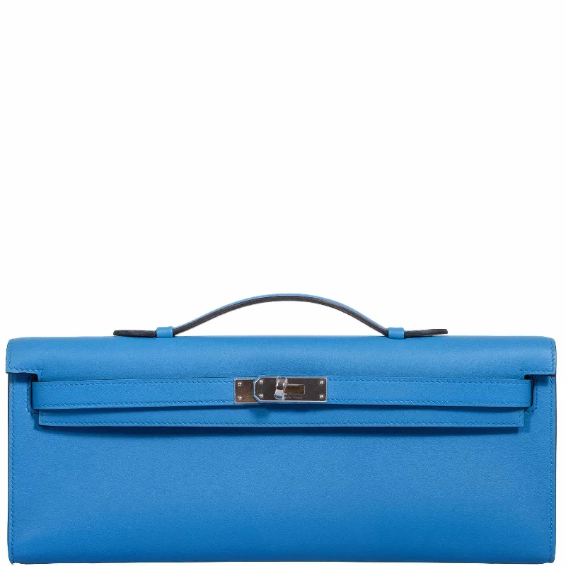 Hermès Kelly Cut Blue Zanzibar Swift Palladium Hardware