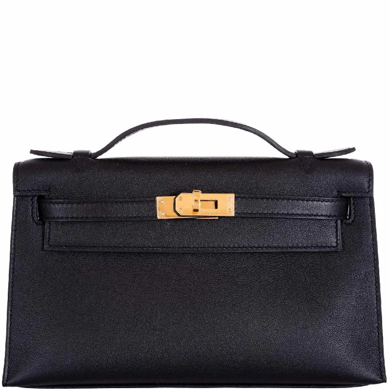 Hermès Kelly Mini Pochette Black Swift Gold Hardware