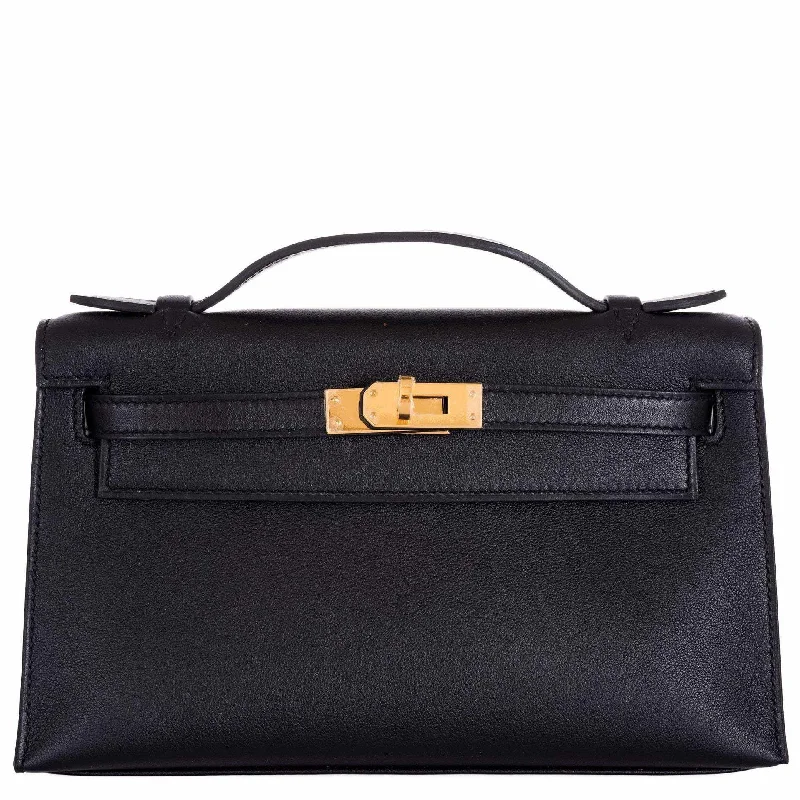 Hermès Kelly Mini Pochette Black Swift Gold Hardware