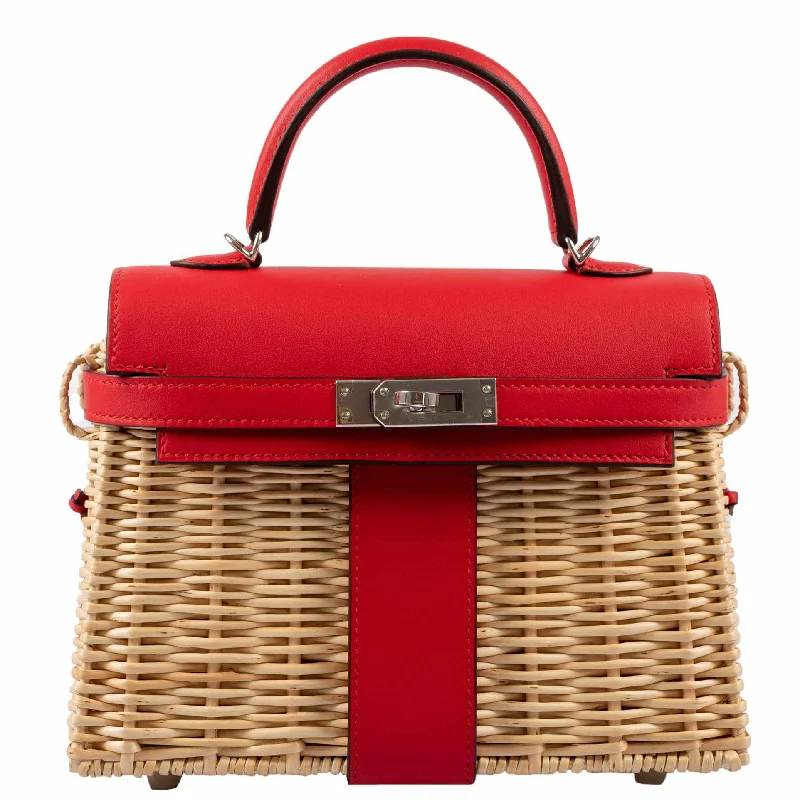 Hermès Kelly Resort S Picnic Mini Rouge de Coeur Palladium Hardware