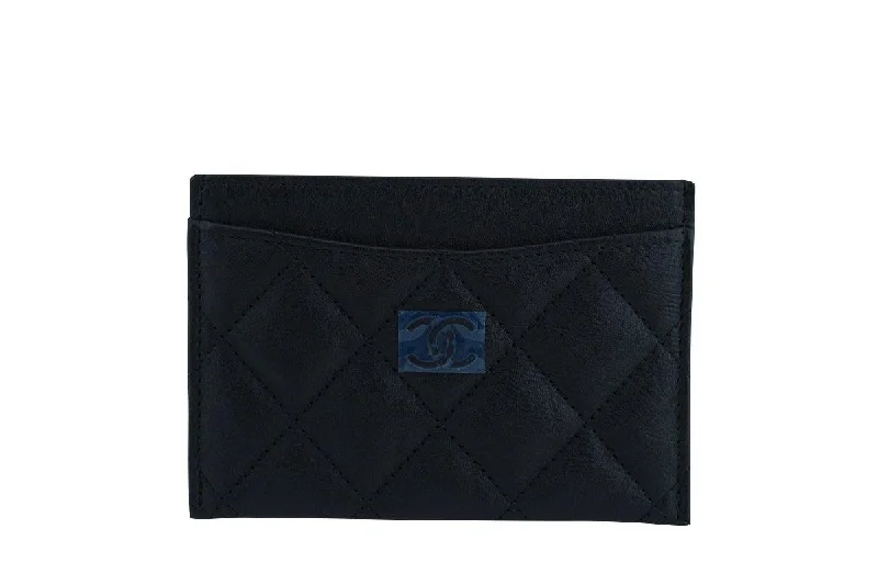 New 17S Chanel So Black Slim Card Holder Case Wallet