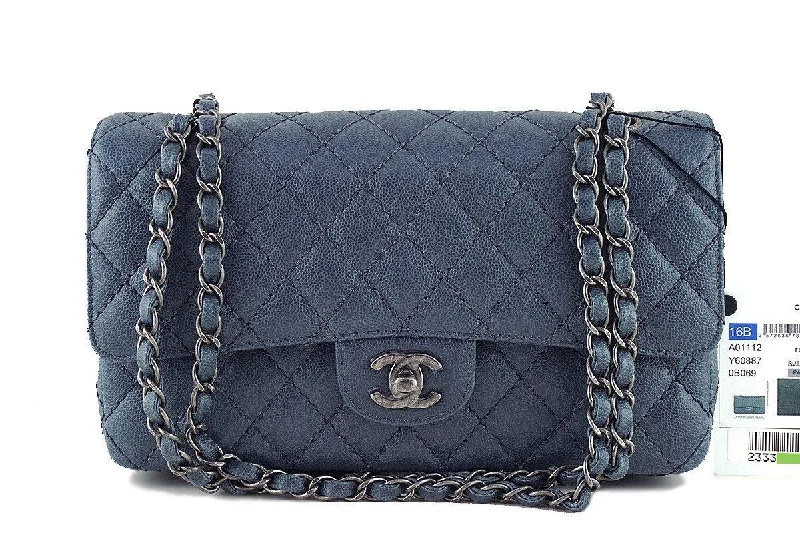 NWT 16B Chanel Gray Caviar Medium Classic 2.55 Double Flap Bag