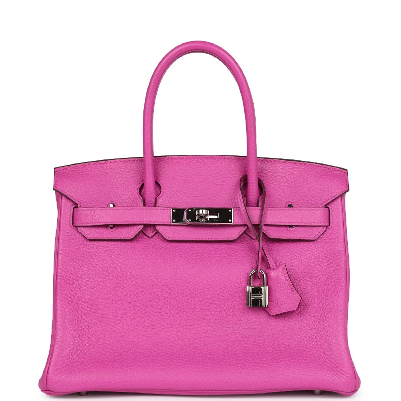 Pre-owned Hermes Birkin 30 Magnolia Clemence Palladium Hardware