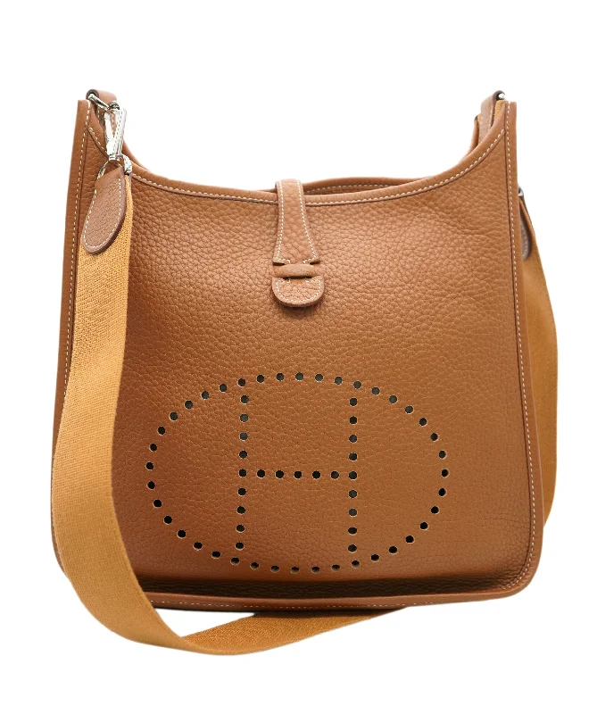 HERMES EVELYNE PM GOLD TAURILLON CLEMENCE SHOULDER BAG □K 90249063 DBXS0664