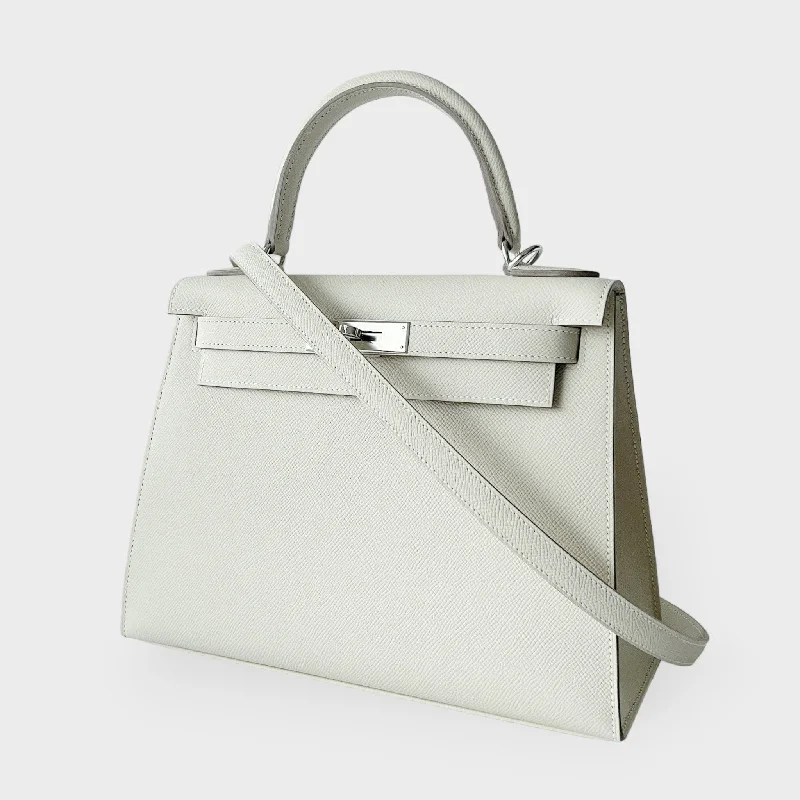 Hermès Kelly 28cm Bag, Craie With Palladium Hardware, B Stamp 2023