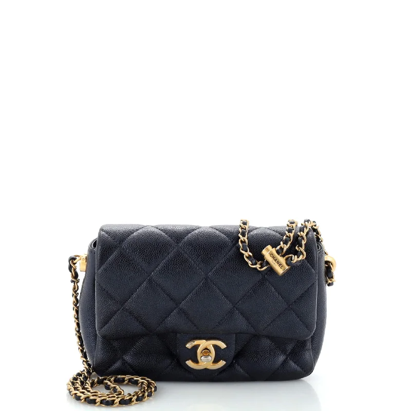 My Perfect Adjustable Chain Flap Bag Quilted Iridescent Caviar Mini