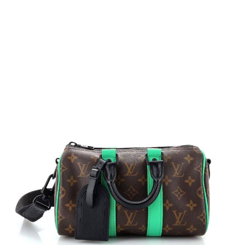 Keepall Bandouliere Bag Macassar Monogram Canvas 25